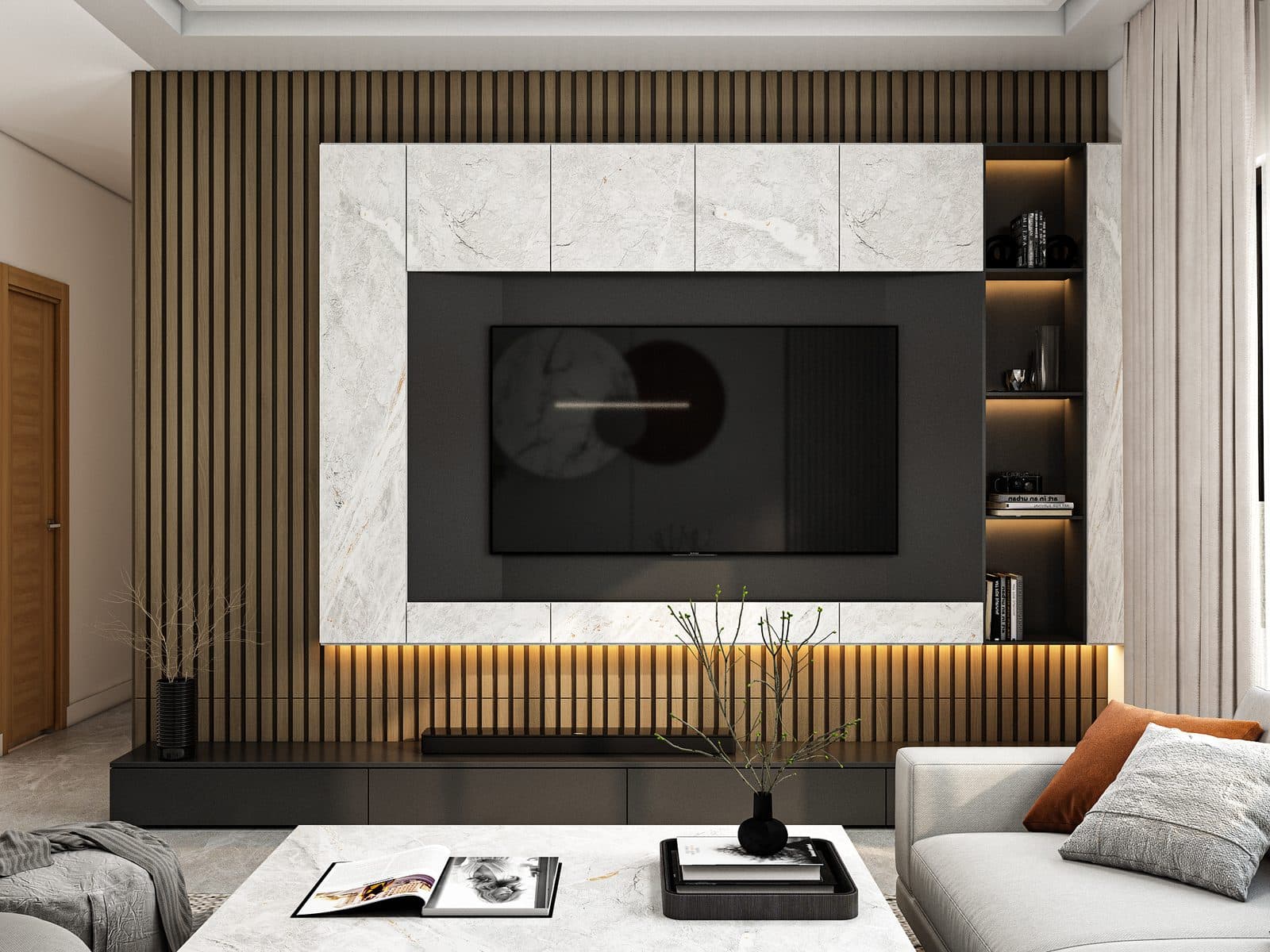 Type A apartment — living room, alternate view